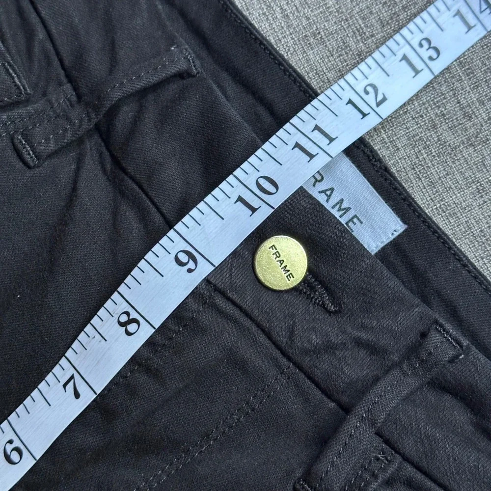 FRAME Le Crop‎ Mini Boot Jeans 28 Black Film Noir Mid Rise Stretch Denim LCMB403